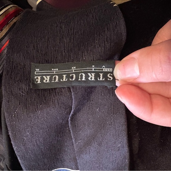 Vintage Blue Structure Men’s Tie - Picture 2 of 2